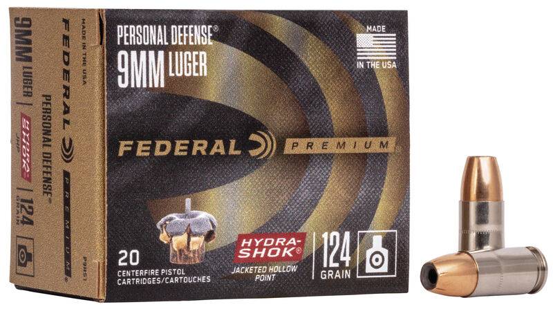 Federal Personal Defense Hydra Shok HP 9mm 124 Grain P9HS1-img-0