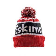 Eskimo Men's Knit Hat Fleece Lined With Pom Red/Black/White One Size 303630091010 