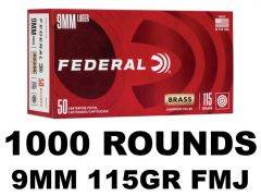Federal Brass FMJ 9MM LUGER 115 Grain 1000Rd WM5199