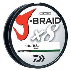 Daiwa J-Braid 8 Strand Braided 30lb 150 Drk Gn JB8U30-150DG