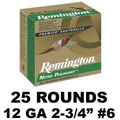 Remington Premium Nitro Pheasant 12 GA 1-3/8oz-6 2-3/4in 25Rd 28636