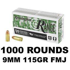 Remington Range Full Metal Jacket FMJ 9MM LUGER 115 Grain 1000Rd 28564