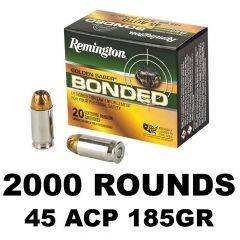 Remington Bonded Jacketed Hollow Point 45 AUTO 185 Grain 2000Rd 29325