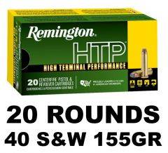 Remington HTP SJHP 40 SW 155 Grain 20Rd 22306