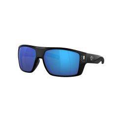 Costa Diego Polarized Sunglasses Matte Black Frame with Blue Mirror Glass Lenses (XL) 580G 06S9034 903401 