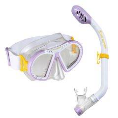 US Divers Toucan Jr Snorkel/Mask Combo (White/Purple) Age 6+ SC3230005 