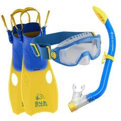 US Divers Avila Kid Snorkel Set (Blue/Yellow) Age 4+ S/M SR3921010 