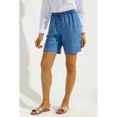 Coolibar W Enclave Chambray Shorts Size S 10688-472-152-1006