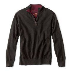 Orvis Men's Merino Wool Quarter-Zip Sweater 2.0 Charcoal 28RZ315 
