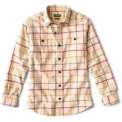 Orvis Men's Perfect Flannel Shirt Natural Tattersall 1L21045 