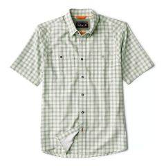 Orvis Men's Tech Chambray Short-Sleeved Work Shirt Mojito Plaid 2TAF18-MOJTO 