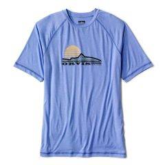 Orvis Men's DriCast Logo Short-Sleeved Crew T-Shirt Bleached Blue 3HMK05-BLBLU 