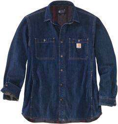 Carhartt Men's Relaxed Fit Denim Fleece Lined Snap Jacket Size 2XL 105605-H842XLREG 