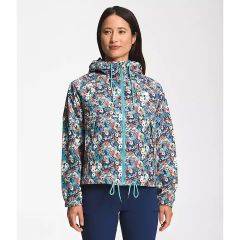 North Face W Antora Rain Hoodie Size S Reef Waters Wild Daisy Print NF0A7QF1IP81-S