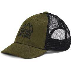 North Face Kids' Mudder Trucker Hat Forest Olive/Embroidered Graphic NF0A7WHK-ZOW 