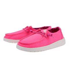 Hey Dude Youth Canvas Wendy Size 1 Pink 41281-680-1 