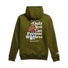 North Face Boy's Camp Fleece Pullover Hoodie (Forest Olive/Smokey The Bear Graphic) NF0A8A41-TUI 