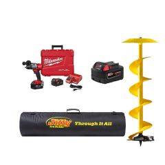 Jiffy Milwaukee Tool M18 Fuel 1/2" Drill Driver Kit with Jiffy Torch Ice Auger
