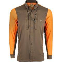 McAlister Men's Upland EST Perf Hybrid Shirt Blaze Orange Brown 