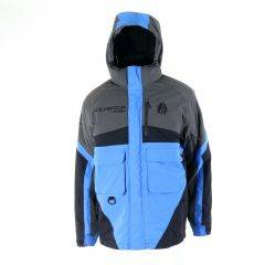 Ice Armor By Clam Men's IA Ascent Float Parka Charcoal/Blue/Black 1540