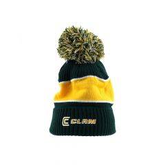 Ice Armor by Clam Green/Gold Pom Hat One Size 16210
