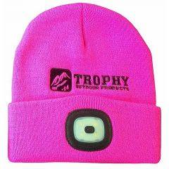 Trophy Angler 200 Lumen Rechargeable LED Knit Hat Pink One Size TOP-2000-P 