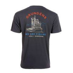 Grundens Men's Tech Tee Short Sleeve Linear Wave Print