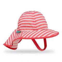 Sunday Afternoons Infant SunSprout Hat Coral White Stripe S2F01553B80121