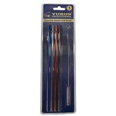 Yukon Outfitters Reusable Straws with Cleaning Brush Set MGTSS4 