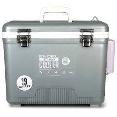 Engel Coolers Livebait Cooler 19Qt Silver With Lithium-Ion Rechargeable Aerator + Net LBC19S-PRO