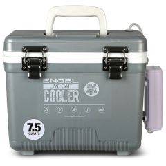 Engel Coolers Livebait Cooler 7Qt Silver With Lithium-Ion Rechargeable Aerator + Net LBC7S-PRO