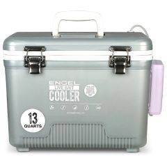 Engel Coolers Livebait Cooler 13Qt Silver With Lithium-Ion Rechargeable Aerator + Net LBC13S-PRO