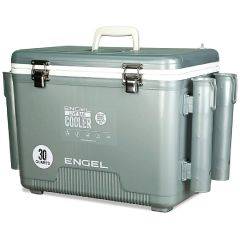 Engel Coolers Livebait Cooler 30Qt Silver With Lithium-Ion Rechargeable Aerator + Net LBC30S-PRO