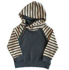 Ampersand Avenue Youth Doublehood Sweatshirt Gray Size S AVE004Y-S 