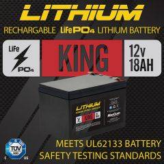 Marcum King Battery 12 Volt 18AH with  6 amp Charger  LP41218Kit 