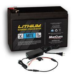Marcum 12 Volt 7.5AH Lithium-Ion Battery with Charger LION1275Kit 