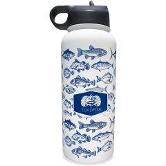 Toadfish Stainless Steel Insulated Water Bottle with Lid Fish Pattern TFWATERBOTTLE 