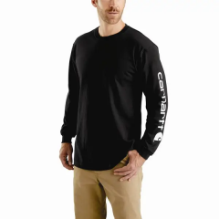 Carhartt Men's Loose Fit Long-Sleeve Logo Tee Black K231-BLK