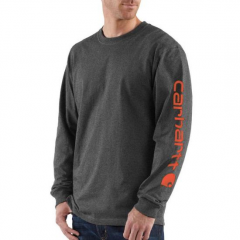 Carhartt Men's Loose Fit Long-Sleeve Logo Tee Carbon Heather K231-CRH