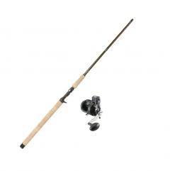 Okuma Fishing Tackle Celilo Casting Rod 8ft 6in 2-Piece MA with Magda Pro 15DXT Line Counter Reel
