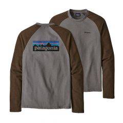 Patagonia P-6 Logo SW Crew Sweatshirt Feather Grey/B Brn 39550-FGBB