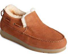 SPERRY Women`s Moc Sider Suede Slip-On Shoes Tan STS86937 