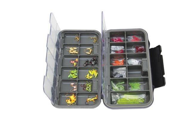 Frabill Compact Fishing Tackle Box & Bait Storage, Small, Gray