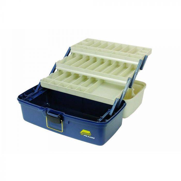 Plano 6133-06 024099661331 PLANO XL 3 Tray Tackle Box - Blue/Silver 6133-06